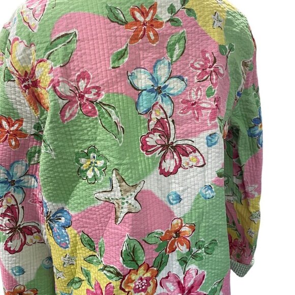 Alfred Dunner Women's Quilted Floral Jacket Size 10 Pastel Colors Long Sleeves - Picture 5 of 8